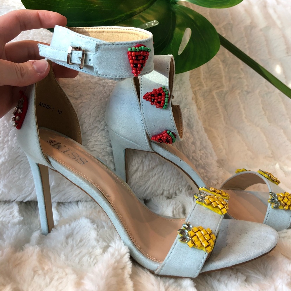 Fruity high heel sandals